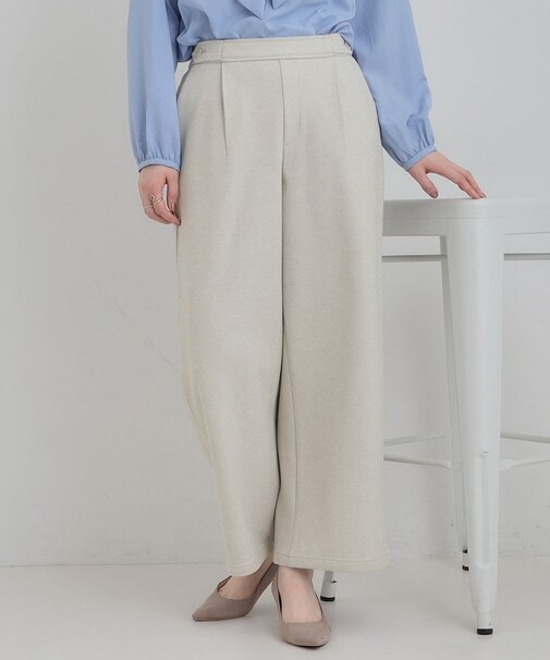 あったかカットツイルワイドパンツ