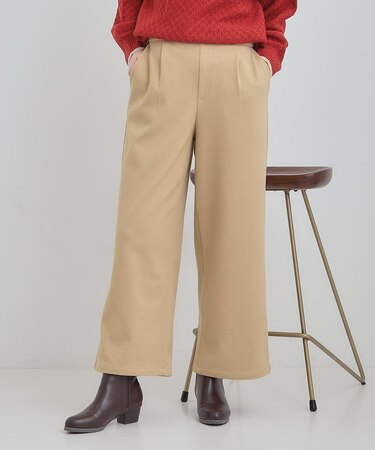 あったかカットツイルワイドパンツ