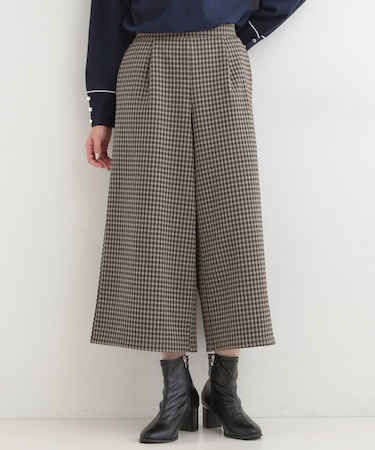 【洗濯機可/S-LL/あったか】体型カバーにも 裏起毛ガウチョパンツ