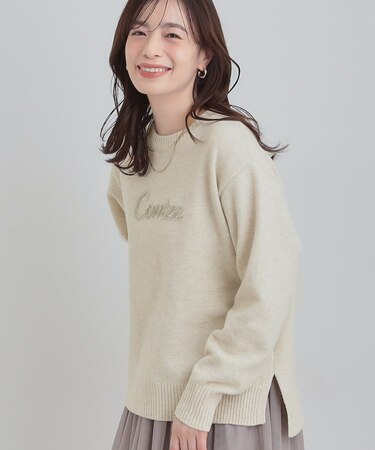 【S-LL/洗濯機可】ふわふわがやみつきになる柔らかさ スウェットライクロゴニット