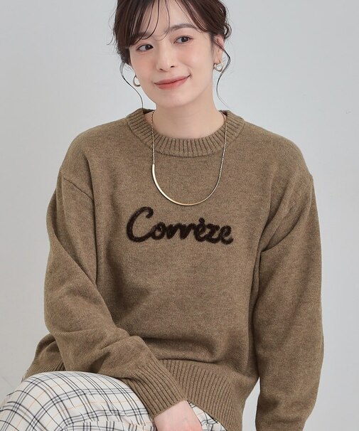 【S-LL/洗濯機可】ふわふわがやみつきになる柔らかさ スウェットライクロゴニット