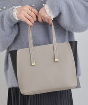 【軽量】ハンドル金具配色トートバッグ