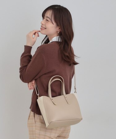 【軽量】ハンドル金具配色トートバッグ