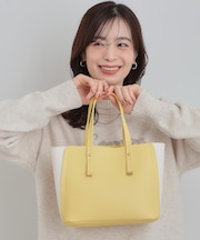 【軽量】ハンドル金具配色トートバッグ