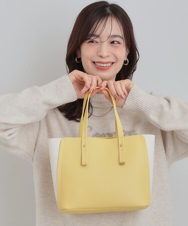 【軽量】ハンドル金具配色トートバッグ