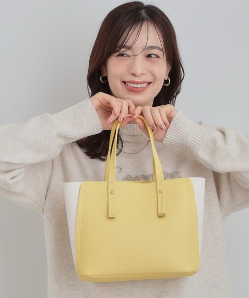 【軽量】ハンドル金具配色トートバッグ