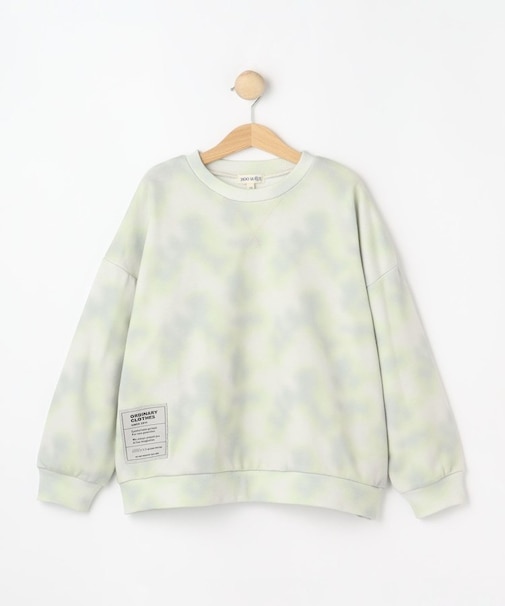 【130-150cm】タイダイ柄プリント裏毛スウェット