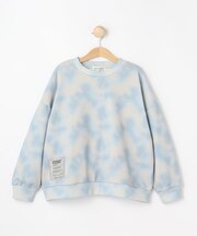 【130-150cm】タイダイ柄プリント裏毛スウェット