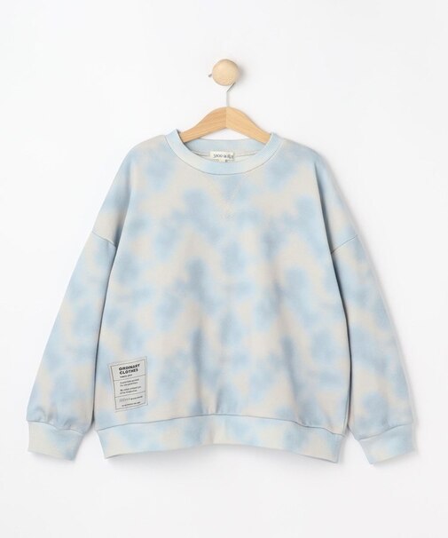 【130-150cm】タイダイ柄プリント裏毛スウェット