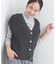 【S-LL/洗濯機可】気軽にレイヤード ざっくり前開きニットベスト