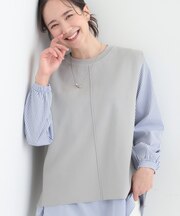 【2点セット/S-LL/洗濯機可】軽くてきれい見え ニットベスト＋ブラウス