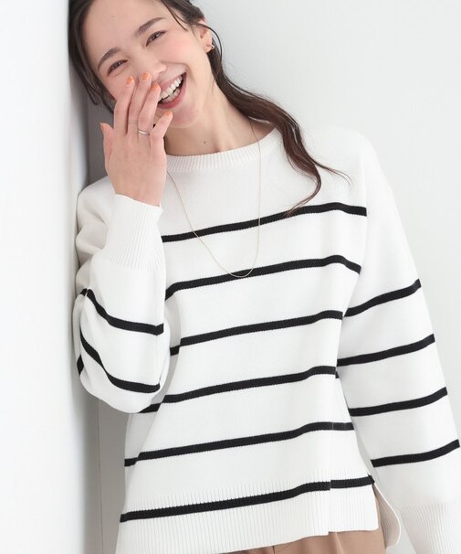 【S-LL/洗濯機可/体型カバー】コットン混で肌当たりがよい スウェットライクニット