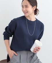 【S-LL/洗濯機可/体型カバー】コットン混で肌当たりがよい スウェットライクニット