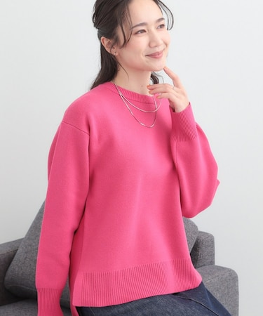 【S-LL/洗濯機可/体型カバー】コットン混で肌当たりがよい スウェットライクニット