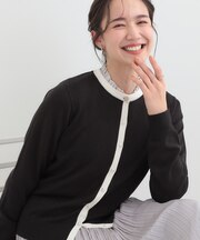 【洗濯機可/S-LL/セットアップ可】シンプルきれい見え クルーネックカーディガン