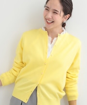 【洗濯機可/S-LL/セットアップ可】シンプルきれい見え クルーネックカーディガン