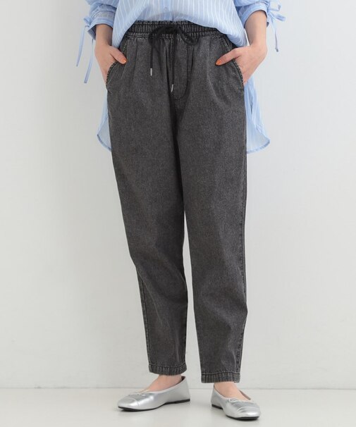 【ライトオンスデニム/S-LL】らくらく イージーデニムテーパードパンツ
