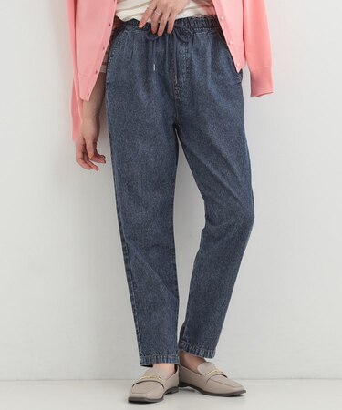 【ライトオンスデニム/S-LL】らくらく イージーデニムテーパードパンツ