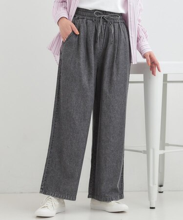 【ライトオンスデニム/着丈選べる】らくらくデニムイージーワイドパンツ