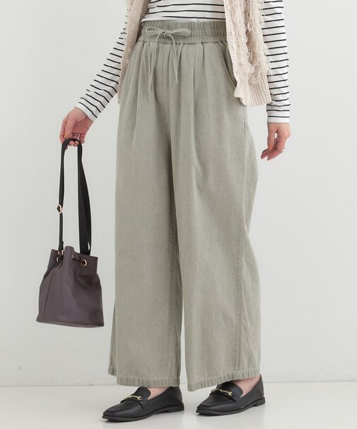 【ライトオンスデニム/着丈選べる】らくらくデニムイージーワイドパンツ