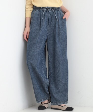 【ライトオンスデニム/着丈選べる】らくらくデニムイージーワイドパンツ