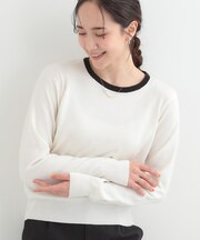 【洗濯機可/S-LL/セットアップ可】シンプルきれい見え クルーネックニット