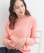 【洗濯機可/S-LL/セットアップ可】シンプルきれい見え クルーネックニット