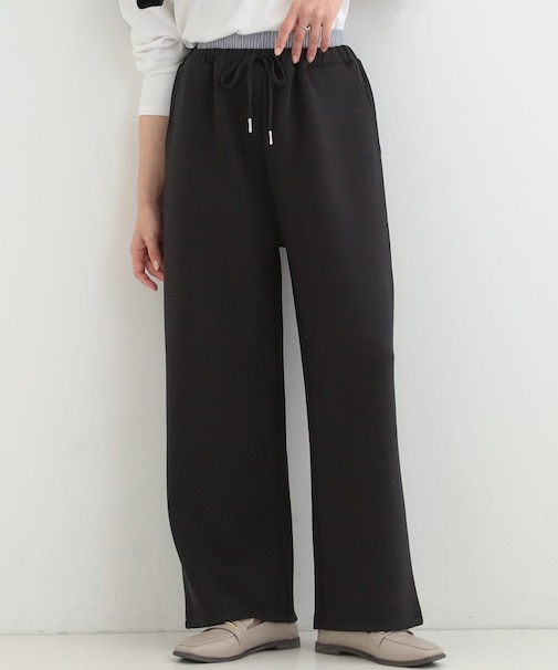 【セットアップ可/S-LL/なめらかタッチ】ダブルウエスト レイヤードパンツ