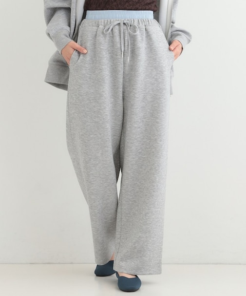 【セットアップ可/S-LL/なめらかタッチ】ダブルウエスト レイヤードパンツ