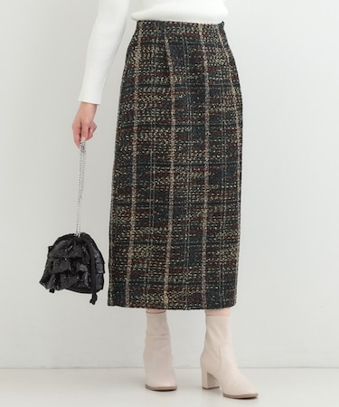 ラメツイードナロースカート