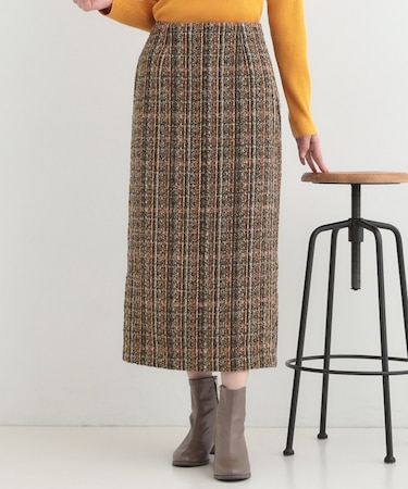 ラメツイードナロースカート