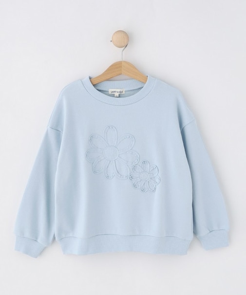 【100-150cm】フラワー刺繍スウェット