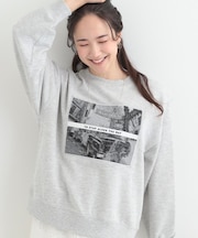 【S-LL】カジュアルすぎない大人のフォト刺繍裏毛スウェット