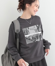 【S-LL】カジュアルすぎない大人のフォト刺繍裏毛スウェット