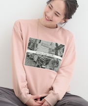 【S-LL】カジュアルすぎない大人のフォト刺繍裏毛スウェット