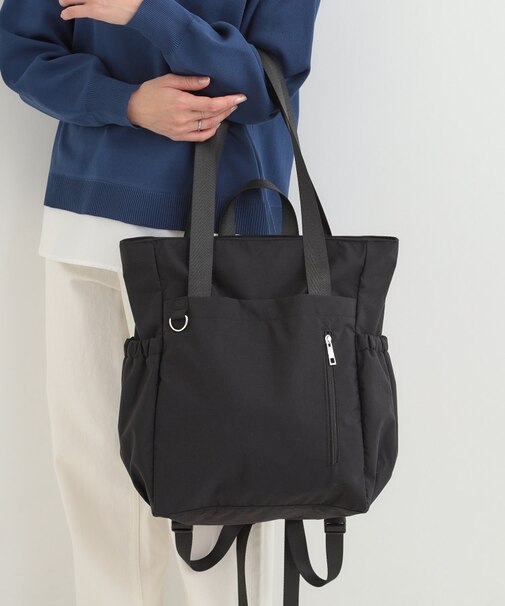 【撥水】トートにもなるスクエアリュック