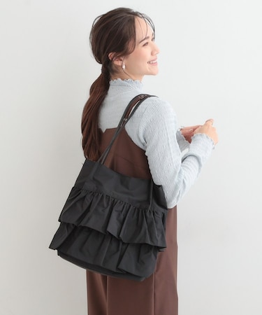 【撥水】つまみハンドルフリルトートバッグ