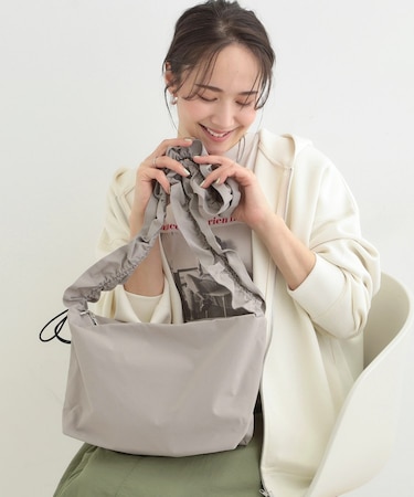 【撥水】ドロストギャザーショルダーバッグ