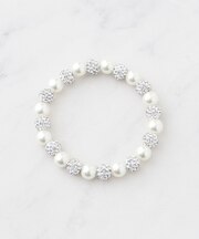 パヴェボールフェイクパールゴムブレス