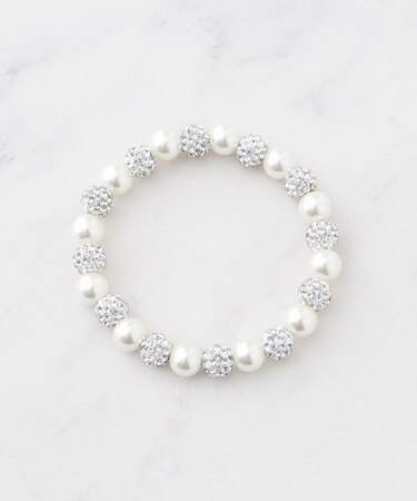 パヴェボールフェイクパールゴムブレス