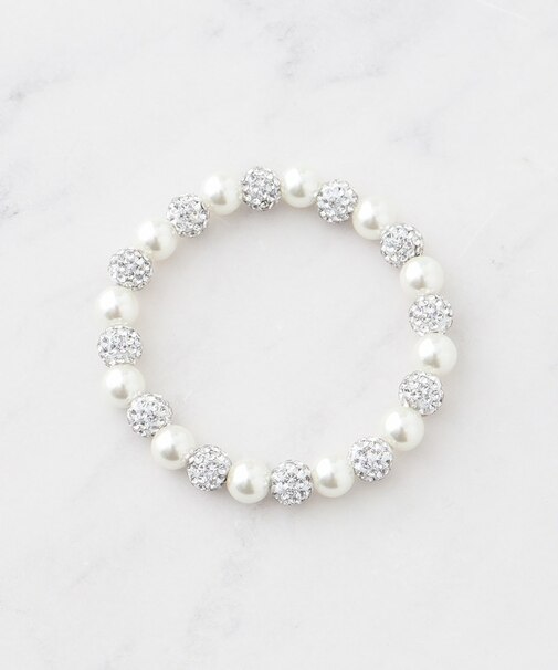 パヴェボールフェイクパールゴムブレス