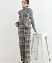 【2点セット/S-LL】着るだけで決まる クラシカルなツイード調 チェック柄セットアップ