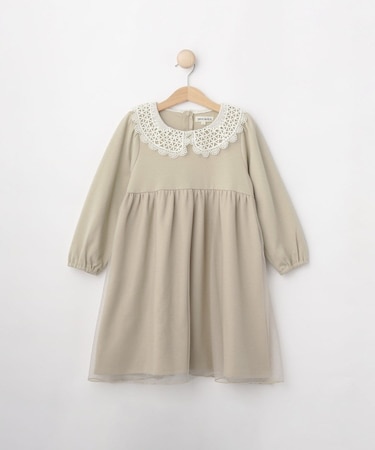 【110-140cm/プチセレ】チュールドッキングワンピース