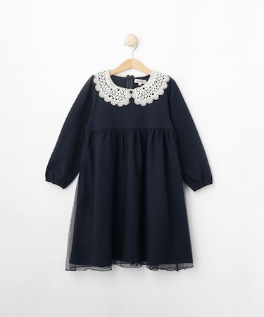 【110-140cm/プチセレ】チュールドッキングワンピース