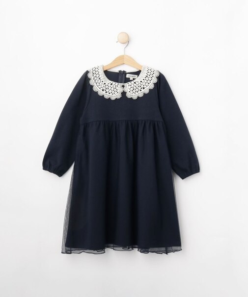 【110-140cm/プチセレ】チュールドッキングワンピース