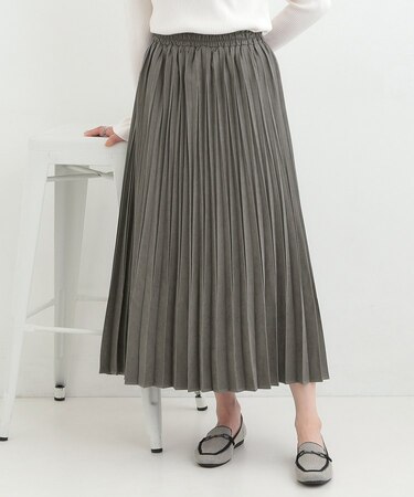 スウェードライクプリーツスカート
