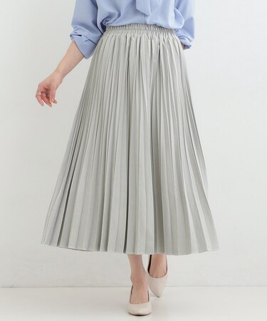 【洗濯機可/S-LL】縦ラインですっきり見え スエードライクプリーツスカート