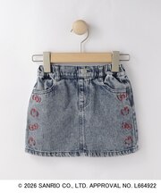 【サンリオキャラクターズ】ハローキティ刺繍デニムスカート