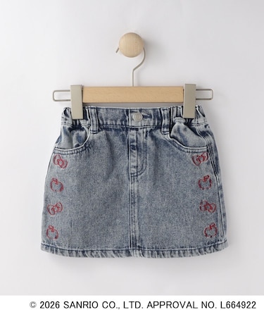 【サンリオキャラクターズ】ハローキティ刺繍デニムスカート