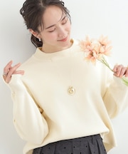 【洗濯機可/セットアップ可/S-LL】新色追加 インせず着られる もちもち裾ラウンドニット